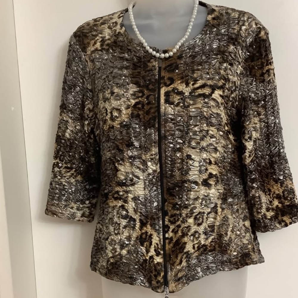 Joseph Ribkoff 3/4 Sleeve Jacket Topper MEDIUM 35/36 bust